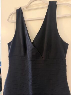 Express Black V-Neck Ribbed Dress